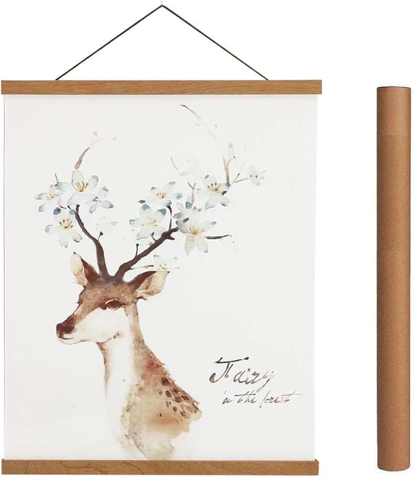 Posterleiste Posterschiene Poster, Magnet Magnetische Holz Poster Aufhänger Halter Rahmen Leisten Bild Bilder Bilderleiste Bilderrahmen 70x100 70x50(70cm, Teak)