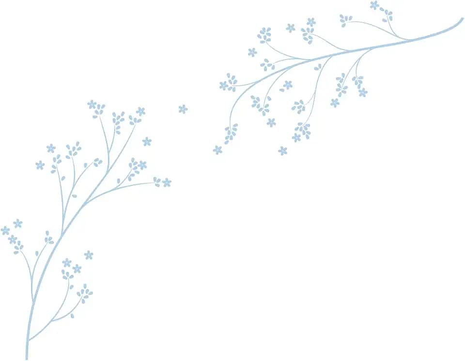 Blossom Branches Wall Decal,Light Blue