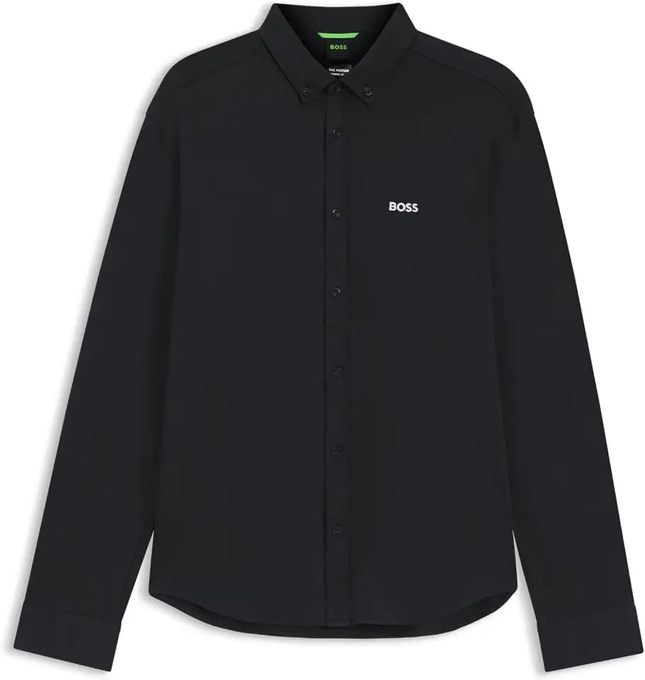 BOSS Herren ST Motion L Knitterfreies Hemd aus Baumwoll-Jersey mit natürlichem Stretch
