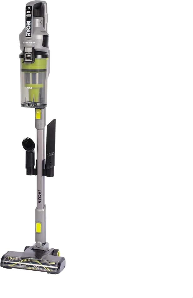 RYOBI 18 V ONE+ Brushless Akku-Staubsauger RSVS18BL-0, 90 AW Saugleistung, Dual-Zyklon-Filtration, HEPA-Filter, LED-Kopfbeleuchtung, ohne Akku und Ladegerät, Anthrazit