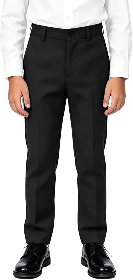 Boys' Flat Front Dress Pants Kids School Uniforms Pants
