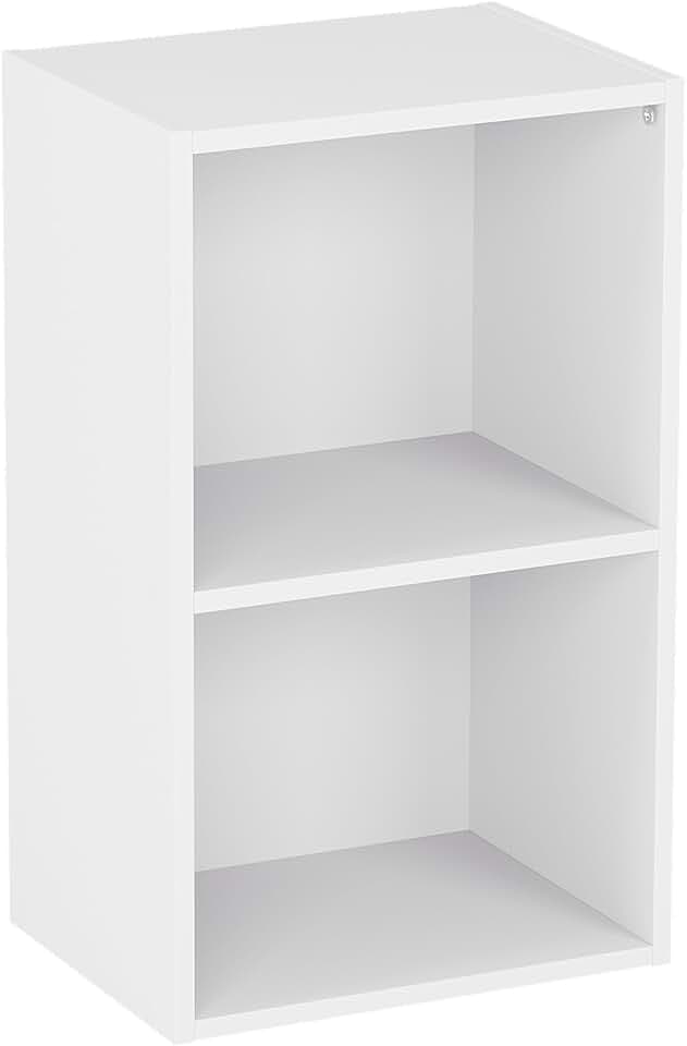 Vida Designs Oxford Bücherregal mit 2 Ebenen, würfelförmig, weiß, Holz-Regaleinheit für Büro, Wohnzimmermöbel