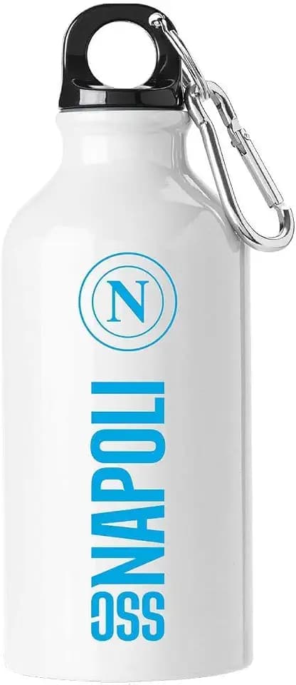 SSC NAPOLI Weiße Trinkflasche aus Aluminium, 400 ml