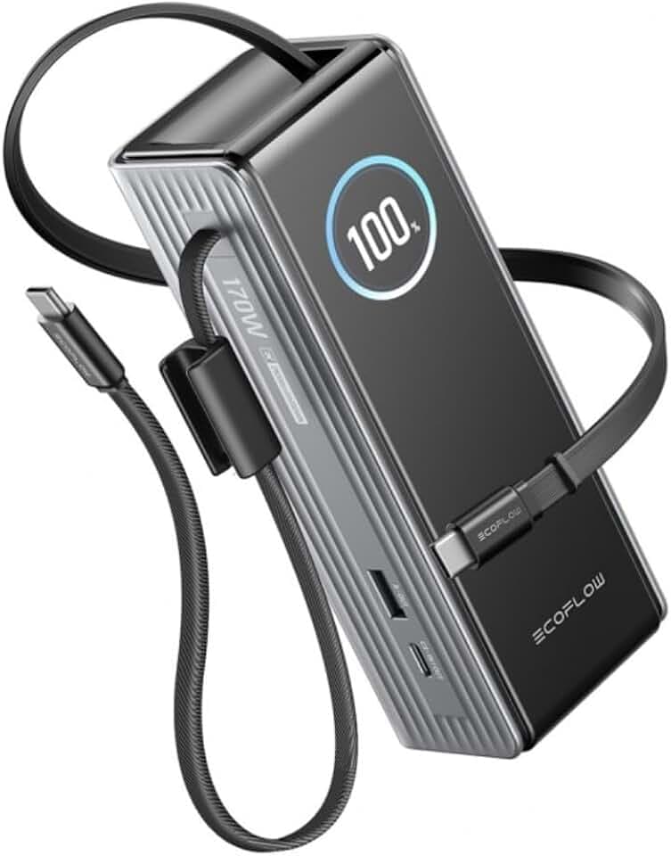 Powerbank EcoFlow Rapid 25000mAh 170W c/Cabo Preta