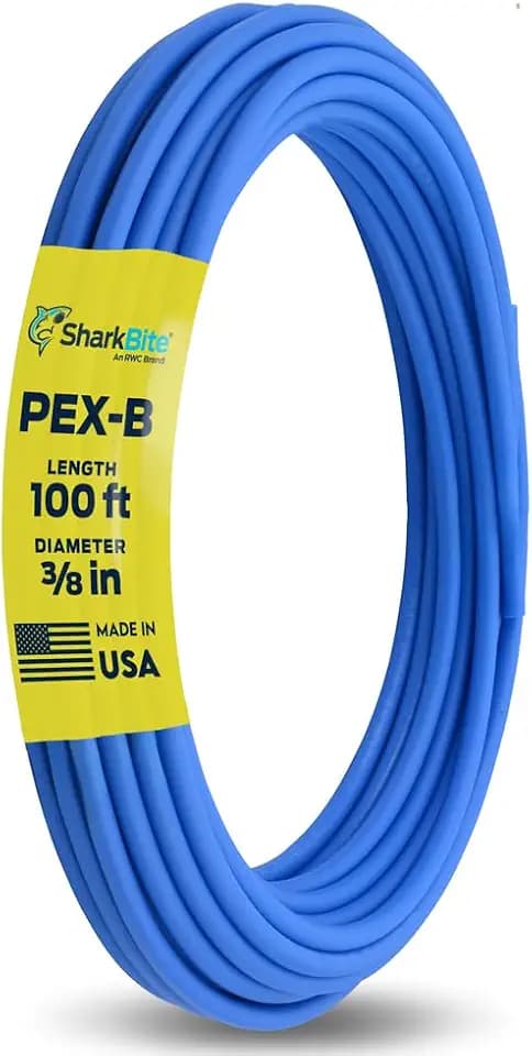 SharkBite 3/8 Inch x 100 Feet Blue PEX-B, PEX Pipe Flexible Water Tubing for Plumbing, U855B100