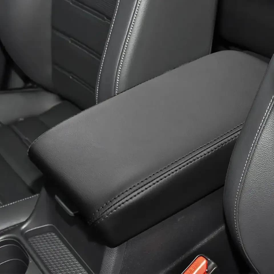 DEYTOP Console Cover for Honda CRV 2026 2025-2023 Accessories Armrest Cover for CR-V Accessories Anti-Scratch Leather Armrest Pad Protector (Black with Black Stitches)
