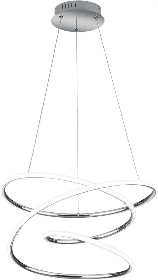 Reality Leuchten LED Pendelleuchte Bologna R37051106, Metall Chrom, inkl. 36 Watt LED, Switch Dimmer