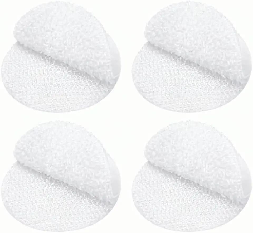 Klettpunkte selbstklebend extra stark, Klett Klebepunkte, Klettband rund selbstklebend, Klettpunkte groß in Weiß, Befestigung Ohne Bohren (Ø 45mm, 8 Stück)