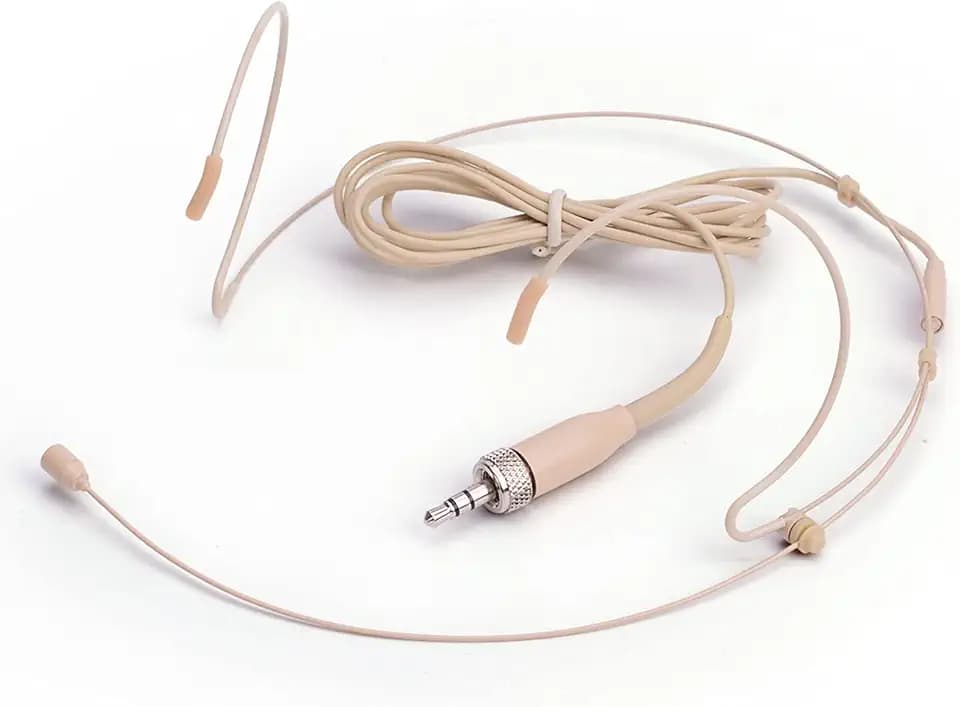 Headset Mikrofon Stirnband mic für Sennheiser kabellos Bodypack Transmitter Taschensender - Ideal für Vorträge, Theater, Podcasts - 3,5 mm Schraubverschluss Stecker