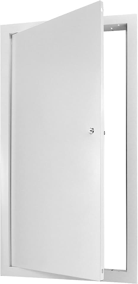 QWORK Aluminum Access Door 12x24 – Flush Mount Hinged Panel for Drywall, Ceiling & Utility Shaft