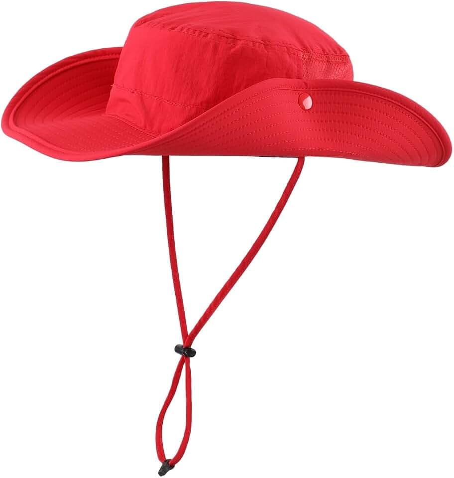 Unisex Sonnenhut mit breiter Krempe, LSF 50+, atmungsaktiv, Safari-Boonie-Hut für Outdoor, Angeln, Wandern