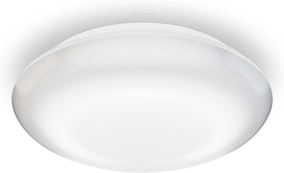 Steinel LED Deckenleuchte DL Vario Quattro S, 3000K warmweiß, 360° Bewegungsmelder in 4 Richtungen einstellbar, schlagfest, Nachtlicht, Weiß