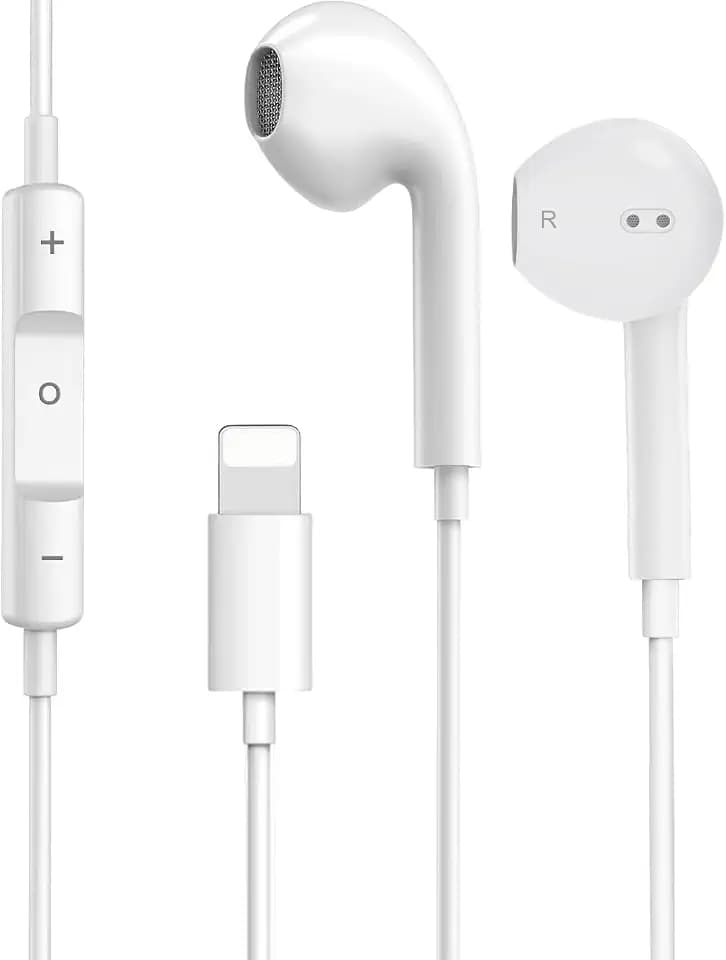 1Pack Wired Earbuds for iPhone Headphones Ear Phones, Half in Ear Headsets