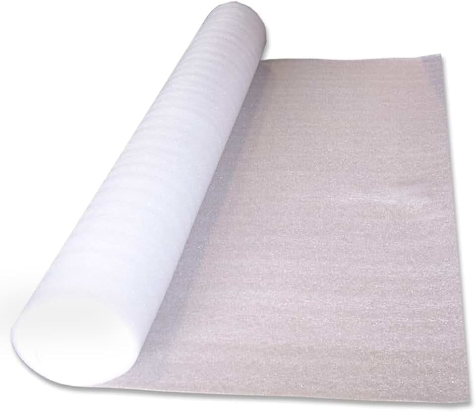 PolyFoam Multipurpose Foam Underlayment – 100 sq ft Roll for Laminate & Wood Flooring, Moisture-Resistant, Shock-Absorbing, Lightweight, Easy to Install, Made in USA