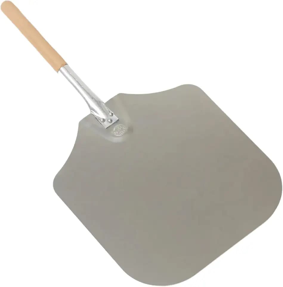 American Metalcraft 2814 28" Aluminum Pizza Peel with 12" Wood Handle, 14" x 16" Large Blade