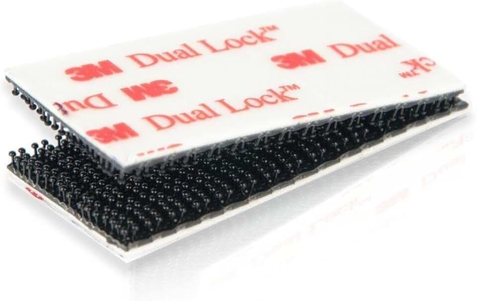 3M Dual Lock SJ 3550 10x Stück Klebepads 25,4 mm x 50mm - Druckverschluss Klebeband ; schwarz ; für 5 reversible Verbindungen