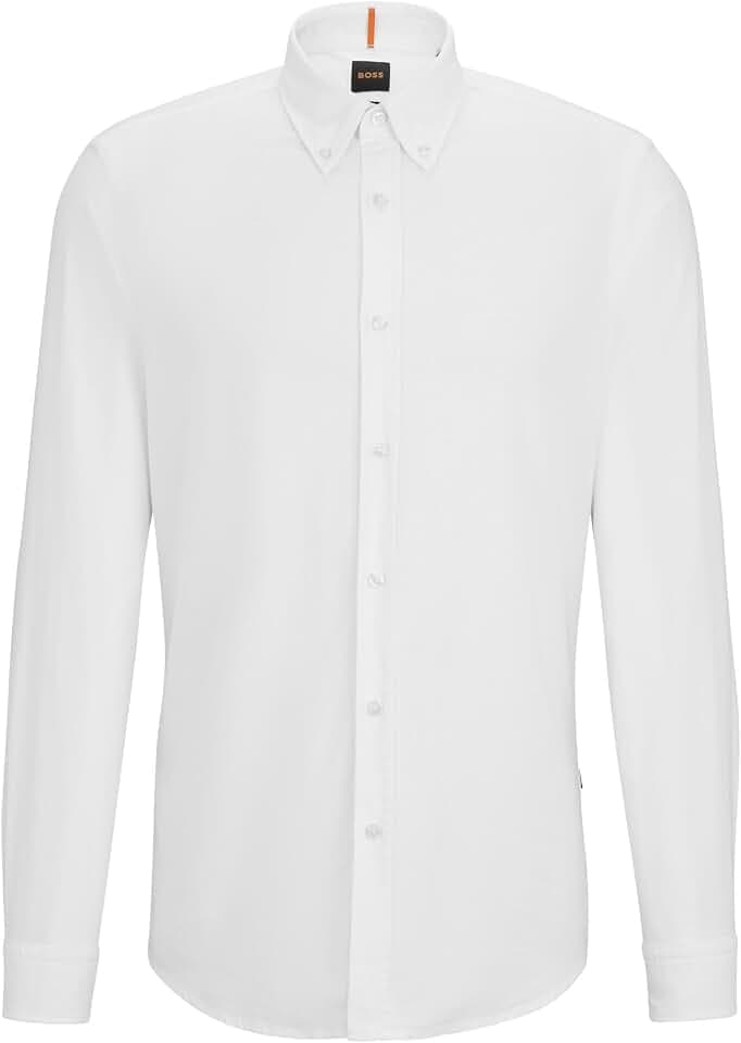BOSS Herren Rickert Regular-Fit Hemd aus Bio-Oxford-Baumwolle