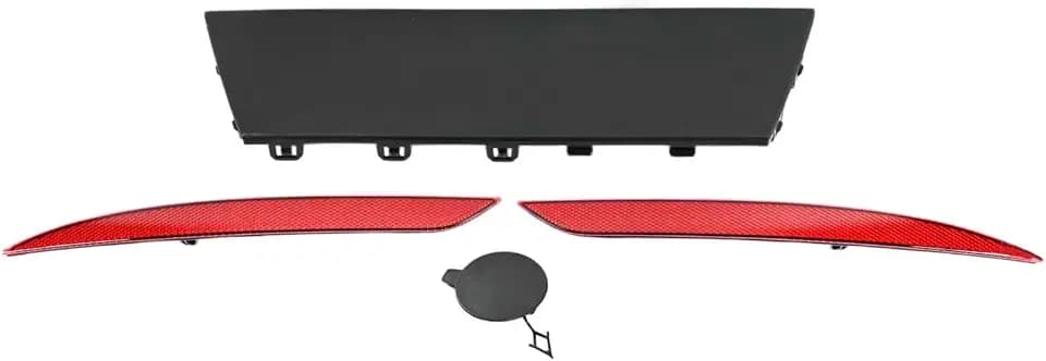 Rear Lower Bumper Tow Hitch Cover & Reflector Red &Hook Trailer Cap Compatible with Tesla Model Y 2020 2021 2022 Replace 149400900A 149442600A 149581800C