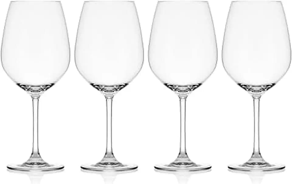 Mikasa Lana Bordeaux Red Wine Glasses, Set of 4, 22 Ounce, Clear