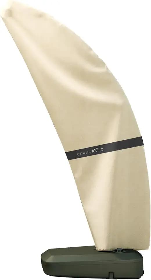 Grand Patio Deluxe Patio Umbrella Cover for 10×13 FT Offset Umbrella with Curved Cantilever and Straight Pole, Waterproof Cantilever Umbrella Cover with Zipper, Weather-resistant, Beige