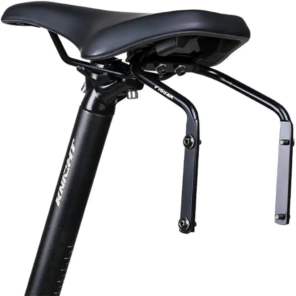 Rarapop Fahrradsatteltaschen-Stabilisator-Halterung, 2 Flaschenhalter-Befestigungslöcher, Fahrrad-Sattelstütze, doppelter Wasserflaschenhalter für Outdoor-Radfahren