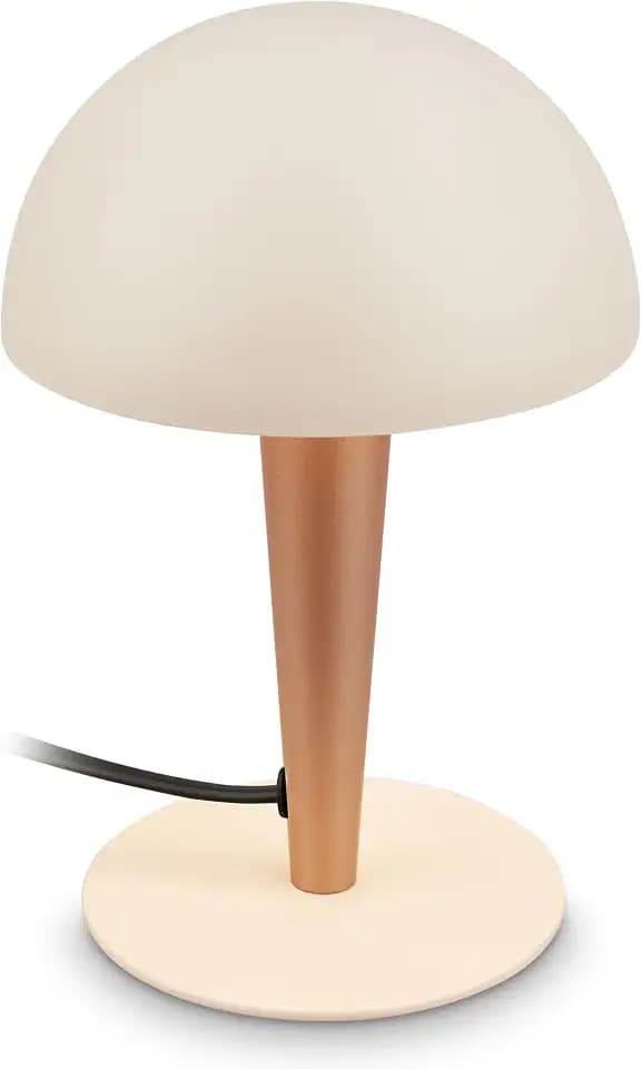 BRILONER - Tischlampe Metall Kabelschalter Warm Grey-Coffee 22,5 cm