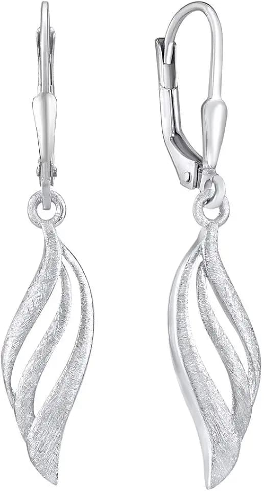 SILVEGO Damen Ohrringe aus 925 Sterling Silber Design Blatt