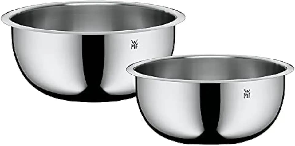 WMF Function Bowls Küchenschüssel-Set, 2-teilig, Ø 22 und 24 cm, Cromargan Edelstahl, multifunktional als Rührschüssel, Salatschüssel, Servierschüssel, stapelbar