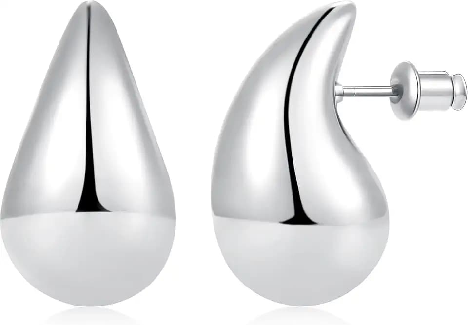 Gacimy Teardrop Earrings for Women, 14K Gold Plated Chunky Drops