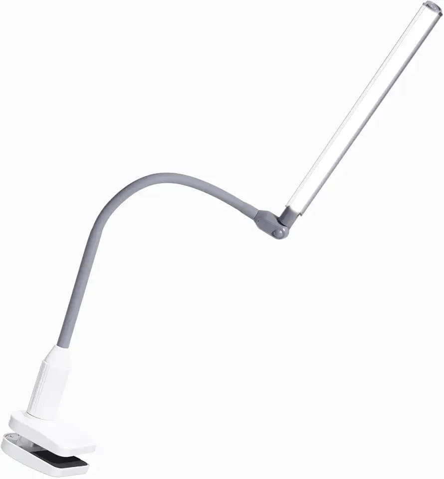 Daylight UnoPro™ Klemmlampe – LED-Klemmleuchte, 95+ CRI, 6000K, 1150 Lux, 4 Helligkeitsstufen, Blendschutzschirm, Flexibler Arm, Robuste Klemme für Lesen, Basteln & Homeoffice, Weiß