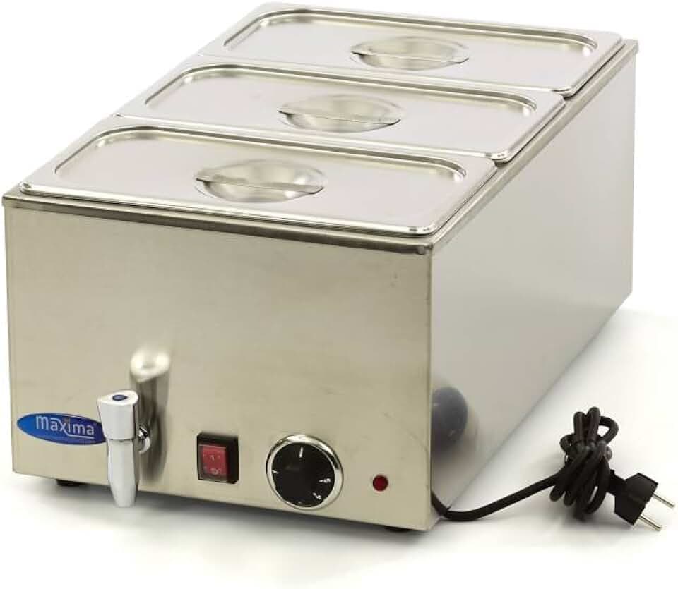 Maxima Gastro Bain Marie - mit Wasserhahn - inkl. 3 x 1/3 GN Set - Elektrisch