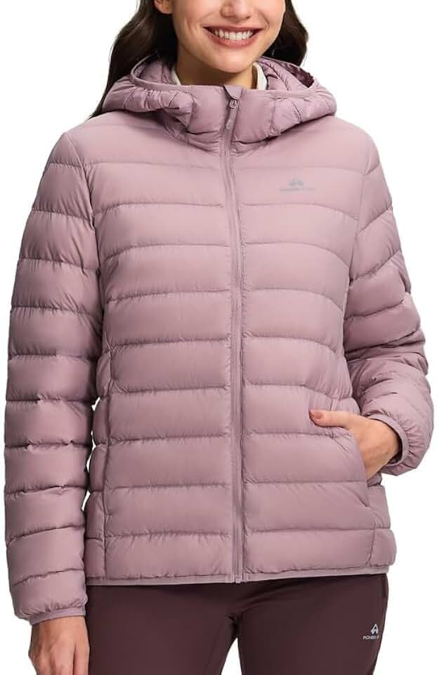 Pioneer Camp Daunenjacke Damen Leicht Packable Insulation Übergangsjacke Steppjacke mit Kapuze und Reißverschluss Taschen Winterjacke für Wandern Reisen