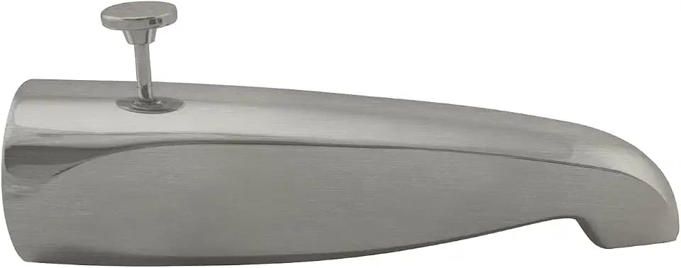 Westbrass D3111-07 8-1/2" Reach Wall Mount Tub Spout with Rear Diverter, Satin Nickel
