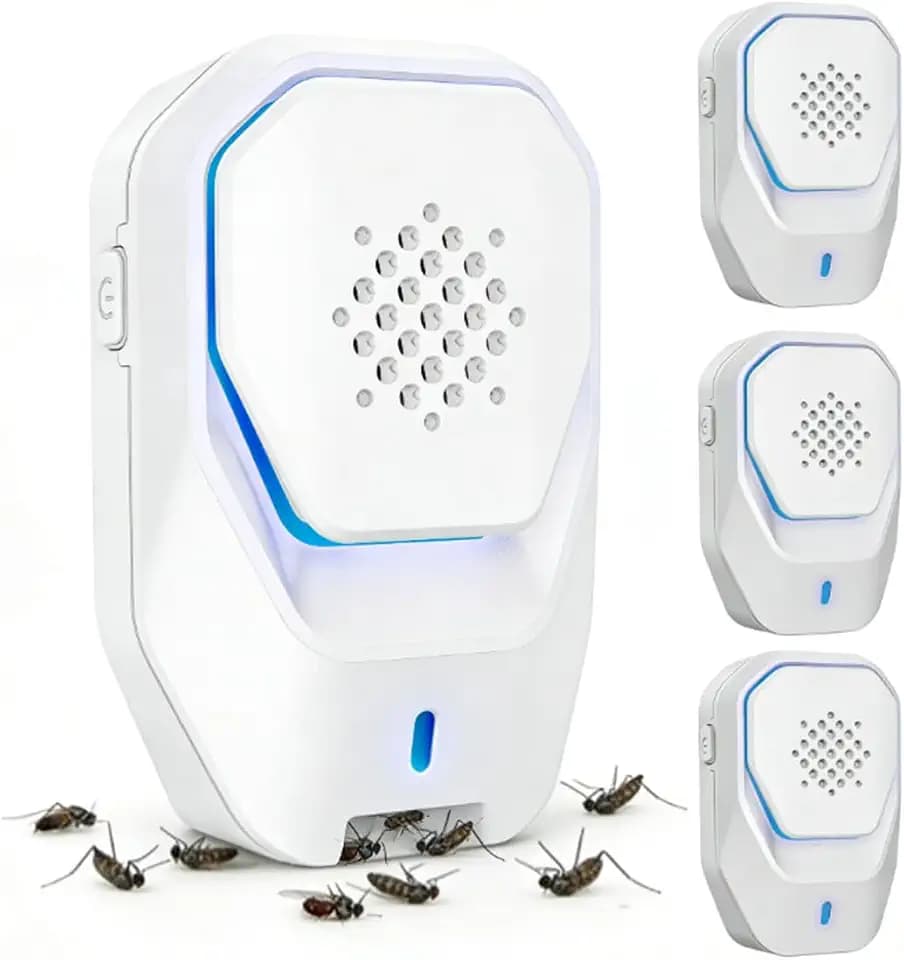 AILEDA Professioneller Ultraschall Schädlingsbekämpfer,Ultraschall & Elektronische Insektenschutzmittel,Schädlingsbekämpfungsgerät für Mäuse Ratten Mücken Kakerlaken Spinnen Fliegen(4 Stück)