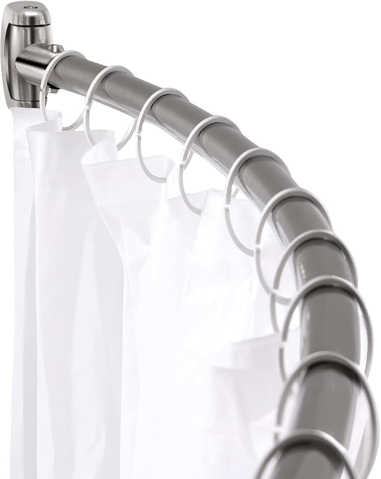 Chrsouly Curved Shower Curtain Rod, Heavy Duty, Adjustable 42-72 inch
