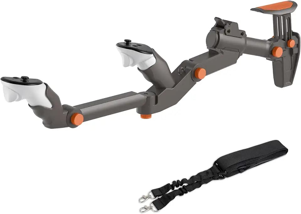 Verstellbarer VR-Gewehrstock, kompatibel mit Meta Quest 3 / Quest 3S Waffenstock, magnetische Befestigung, Adjuatale-Länge, Controller-Tonhöhe und Gierwinkel einstellbar, hergestellt für Meta