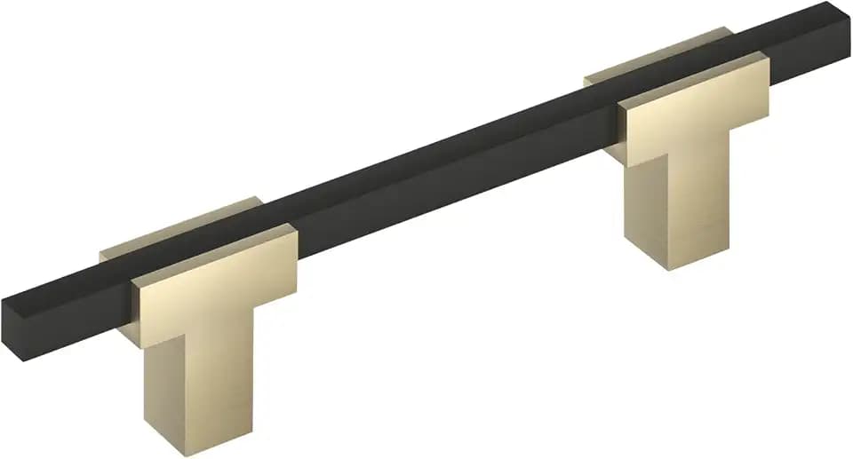 Amerock 3-3/4" Urbanite Golden Champagne/Matte Black Drawer Pull