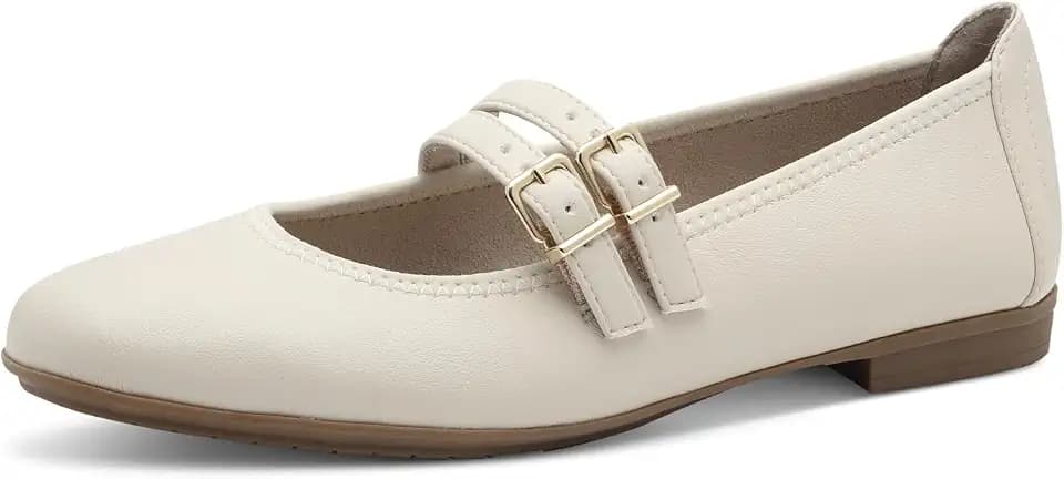 Jana Damen Ballerinas mit Blockabsatz Vegan