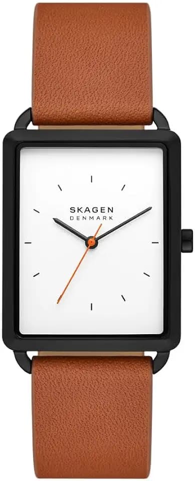 Skagen Hagen Watch for Men, Quartz Three Hand Movement with Stainless Steel or Leather Strap