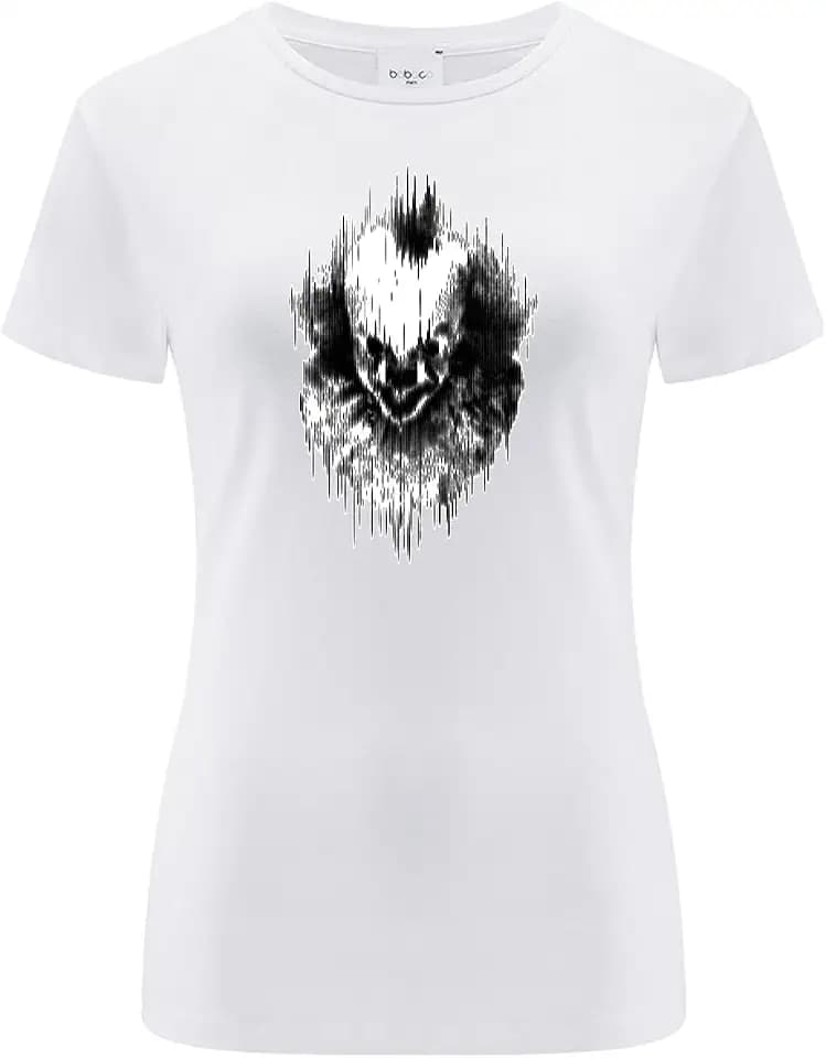 Warner Bros. It 012, Damen Kurzarm-T-Shirt, 100% Baumwolle, Einseitiger, lebendiger Druck, Size XXS, White, Nahtloses Design, Glatter und widerstandsfähiger Stoff für alltäglichen Komfort
