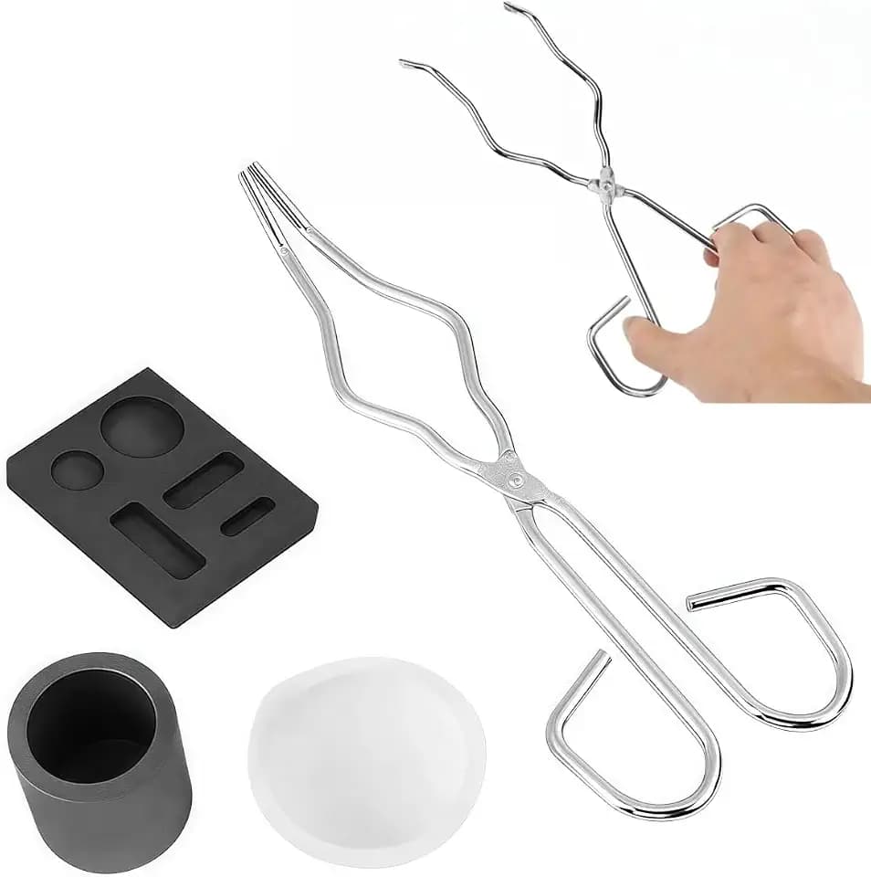4-teiliges Set Schmelzofen für Metall, Graphittiegelset, Brennofen, Enthält Brenner, Schmelztiegel, Tong, Schüssel und Kombinationsform für das Schmelzen von Barren