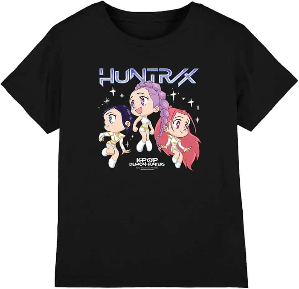 KPop Demon Hunters Unisex Kinder Kpop Demon Hunters - Huntrix Chibi Group Kids T Shirt T-Shirt