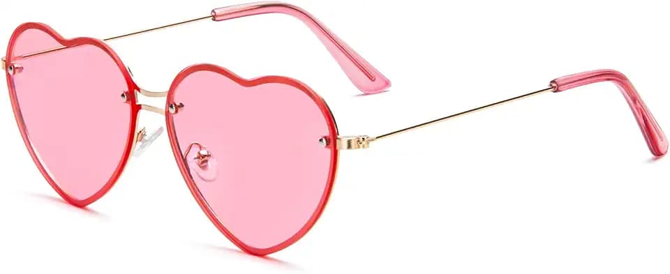 Herzform Sonnenbrille Frauen Mode Rimless Sonnenbrille UV400 Party Brille