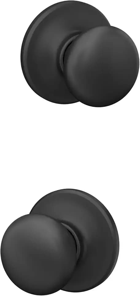 SCHLAGE Plymouth Hall/Closet Passage Door Knob, Matte Black