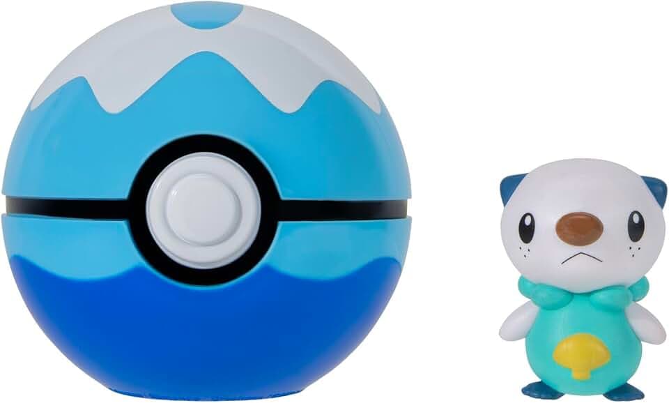 Pokémon PKW4158 - Clip 'N' Go Ottaro mit Tauchball, offizielles Set