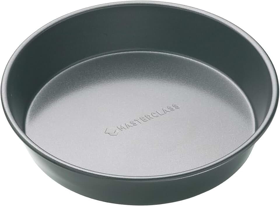MasterClass Antihaft-Pfanne, tiefe Kuchen- oder Tortenform, runde Edelstahl-Backformen, 23 x 5cm, 1 Stück, Grau