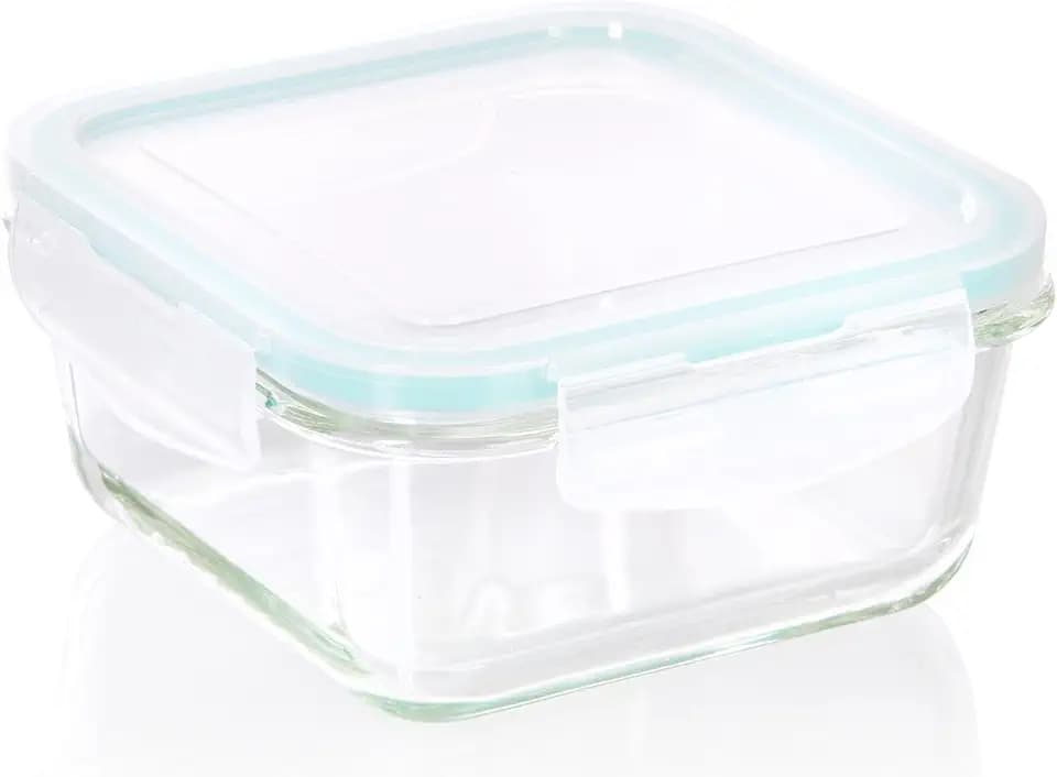 wenco Glasfrischebox 690 ml – Frischhaltedose aus Borosilikatglas, auslaufsichere Glasdose mit Klickverschluss und Silikondichtung, backofentauglich bis 280°C, gefriergeeignet bis -20°C