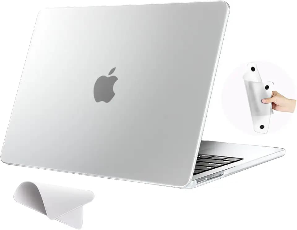 Non-Rigid Case Compatible with MacBook Air 13 inch M5 A3449 M4 A3240 M3 A3113 M2 A2681, 2026 2025 2024 2022 Release, Anti-Cracking Shell Cover for MacBook Air 13.6", Matte Clear