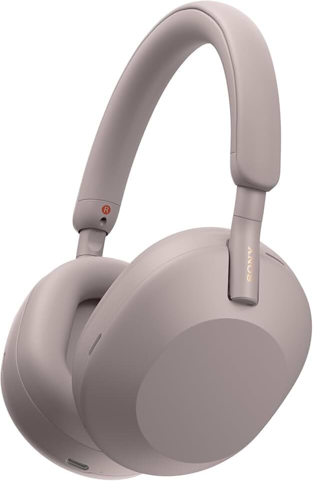 Sony WH-1000XM5 Kabellose Over-Ear Kopfhörer, aktives Noise Cancelling auf Premium Level mit Spatial 3D Audio, Transparenzmodus, bis zu 30 Std. Akkulaufzeit, Bluetooth, Smoky Pink