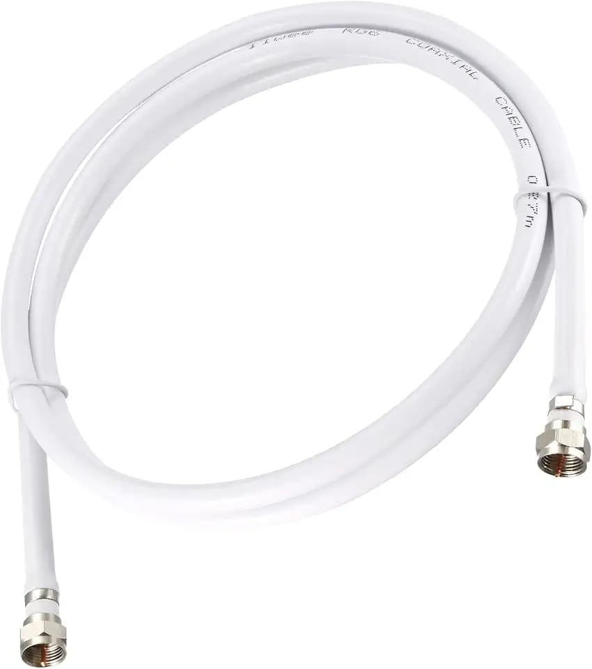 RG6 Coaxial Cables F Male to F Male, [for TV Cable Extension] - 4Feet / 75 Ohm/White / 1Pcs